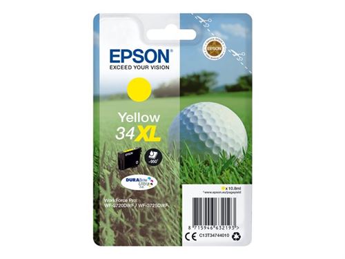 Epson 34 - 4.2 ml - jaune - original - cartouche d'encre - pour WorkForce Pro WF-3720, WF-3720DWF, WF-3725DWF
