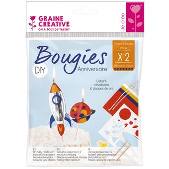 Kit DIY Bougies d'anniversaire - Espace - 2 pcs