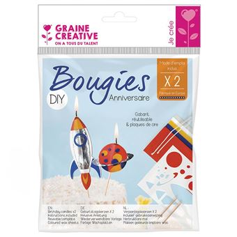 Kit DIY Bougies d'anniversaire - Espace - 2 pcs