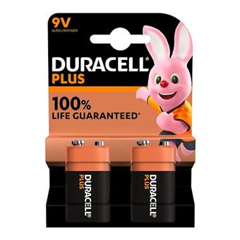 Duracell Plus-9V B2 Pile 6LR61 (9V) alcaline(s) 9 V