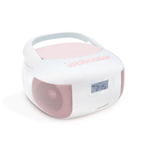 Lecteur Cd Mp3 Bluetooth Metronic Eden Rose Pastel avec Port Usb