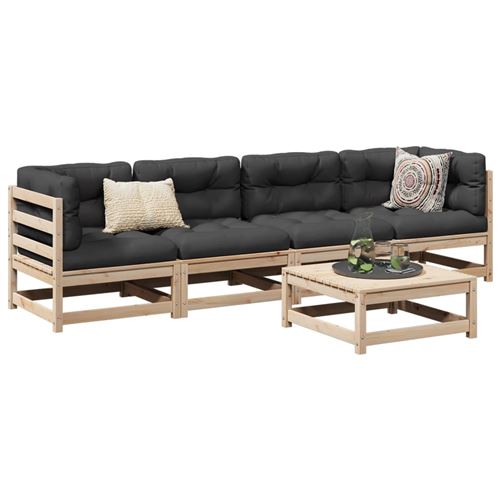 Salon de jardin 5 pcs bois de pin massif vidaXL