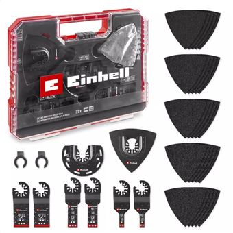 Einhell Coffret accessoires XLPlus Multi-Tools - 35 pièces - lames, racloir, ponçage - boîte de rangement - 1