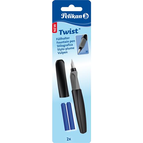 Pelikan Twist Stylo plume Black, noir/gris