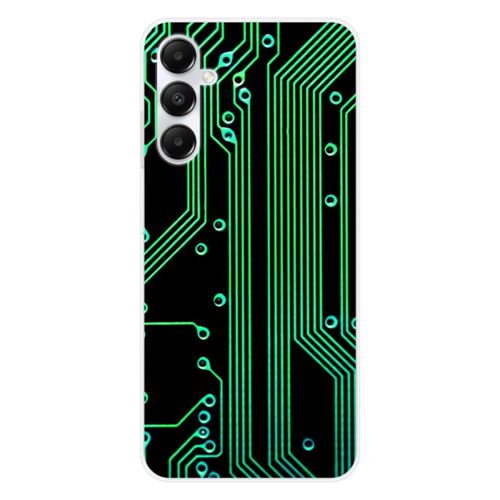 Coque en silicone imprimée compatible Samsung Galaxy A05S Texture circuit geek