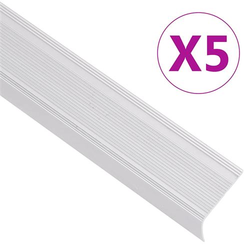 vidaXL Trapneuzen L-vormig 5 st 100 cm aluminium zilverkleurig146755