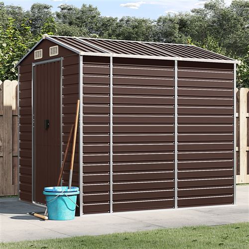 Abri de jardin vidaXL marron 191x215x198 cm acier galvanisé