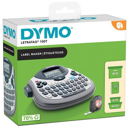 8€16 sur DYMO Étiqueteuse portable LetraTag LT-100T, gris, avec clavier  AZERTY - Étiqueteuse - Achat & prix