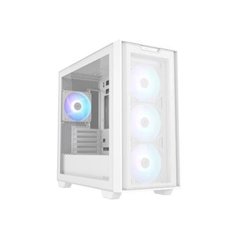 ASUS A21 Plus - microATX - panneau latéral fenêtré (verre trempé) - pas d'alimentation - blanc - USB/Audio