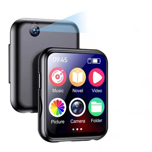 LINFE Lecteur MP3/MP4, Bluetooth 5.4 avec caméra HD 720P, écran LCD prenant en charge la prise de photos et de vidéos Noir-128 Go