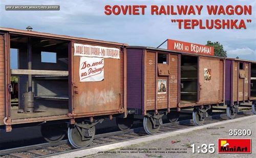 Soviet Railway Wagon teplushka - 1:35e - Miniart