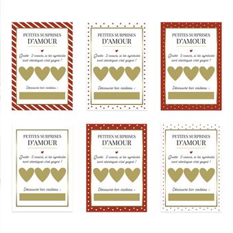 6 cartes à gratter petites surprises d amour - sud trading cd7339 - Gadget  - Achat & prix