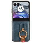 Housse Téléphone Motorola Razr 50 Ultra - Étui Rabat élégant Avec Lanière - Bleu
