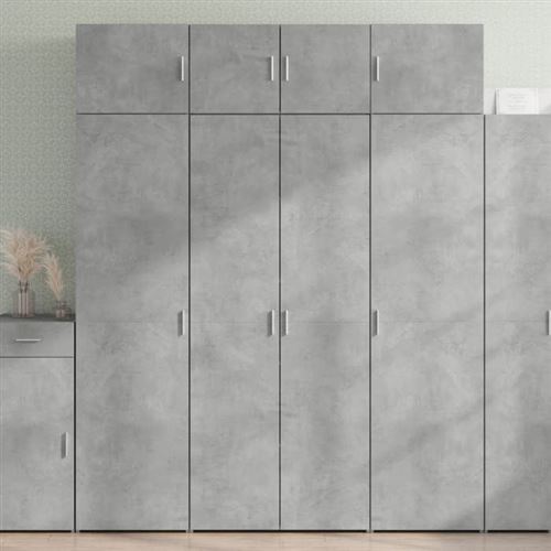 Non Communiqué Gris Vidaxl Buffet Haut Béton 80X42,5X185 Cm Bois D'ingénierie, Buffet, Armoire De Rangement, Panneau Latéral, Armoire, 3281437