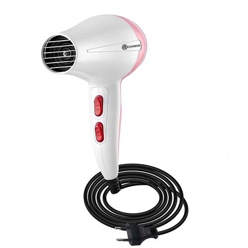 AVIZAR S&egrave;che Cheveux de Voyage 1000W avec 4 Vitesses pour S&eacute;chage Rapide Blanc / Rose