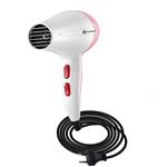 Sèche Cheveux de Voyage 1000W avec 4 Vitesses pour Séchage Rapide  Blanc / Rose
