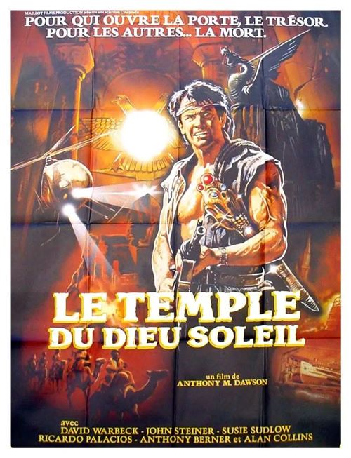 Affiche de Cinéma Originale - Le Temple du Dieu Soleil - 1987 - David Warbeck, John Steiner - 116x158cm