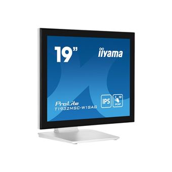 iiyama ProLite T1932MSC-W1SAG - Écran LCD - 19" - écran tactile - 1280 x 1024 - IPS - 250 cd/m² - 1000:1 - 14 ms - HDMI, VGA, DisplayPort - haut-parleurs - blanc mat