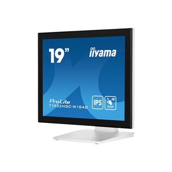 iiyama ProLite T1932MSC-W1SAG - Écran LCD - 19" - écran tactile - 1280 x 1024 - IPS - 250 cd/m² - 1000:1 - 14 ms - HDMI, VGA, DisplayPort - haut-parleurs - blanc mat