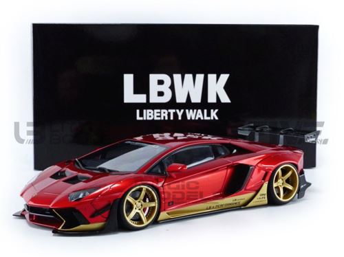 Voiture Miniature de Collection AUTOart 1-18 - LAMBORGHINI Aventador Liberty Walk - Hyper Red - 79182