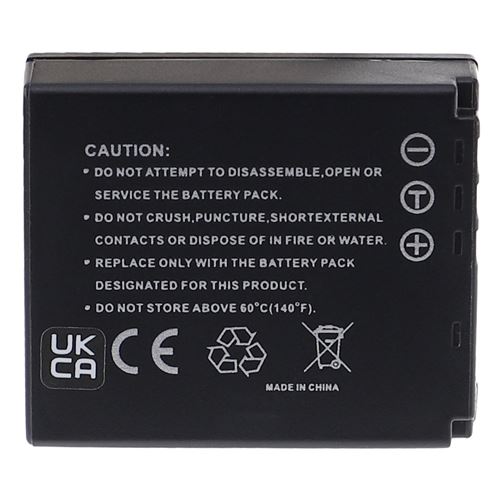EXTENSILO 2x Batteries remplacement pour Panasonic CGA-S007, CGA-S007E, DMW-BCD10, CGA-S007A/1B, CGA-S007A/B pour appareil photo, reflex numérique (1000mAh, 3,7V, Li-ion)