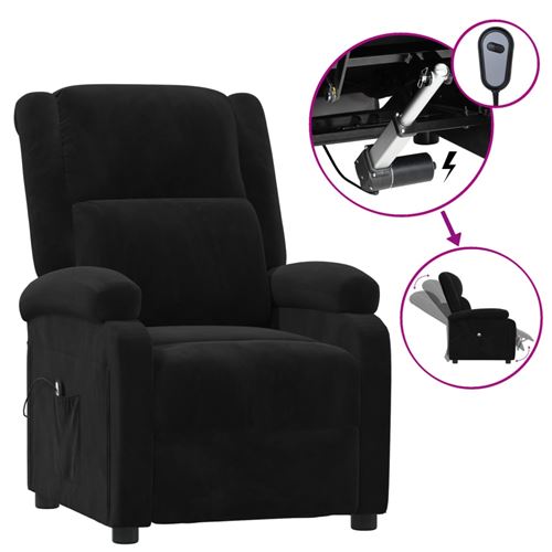 Non Communiqué Noir Vidaxl Fauteuil Inclinable Électrique Velours