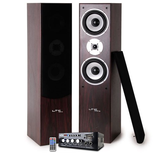 Enceintes Acoustiques - LTC - L766-WA - Acajou/Noisetier - 2x500W - USB/Bluetooth/SD/FM