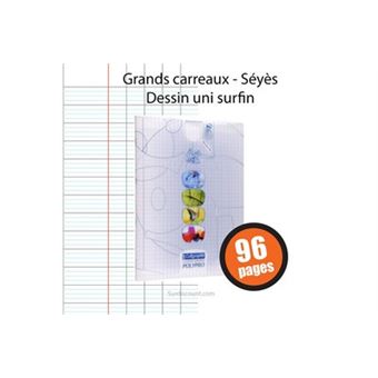 Cahier grands carreaux (Séyès) - Cahiers et blocs-notes - Livre, BD