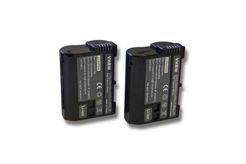Vhbw 2x Batteries compatible avec Nikon D7500, D7000, D800, D800E, D780, D8000, D750, D810, D7200, D500 appareil photo (2000mAh, 7V, Li-ion), puce d'