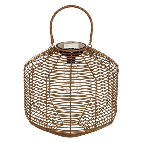 Lampe solaire en rotin H30 Atmosphera - Naturel