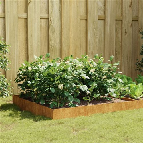 Vidaxl Lit Surélevé De Jardin 100X100 Cm - Acier Corten - Image 3