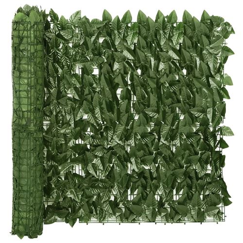 VidaXL Écran de balcon avec feuilles vert foncé 400x75 cm