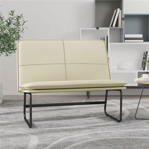 vidaXL Banc Crème 100x75x76 cm Similicuir, siège de banc, banc d'entrée, banc de salle à manger, chaise de banc, bancs d'entrée, siège de salon