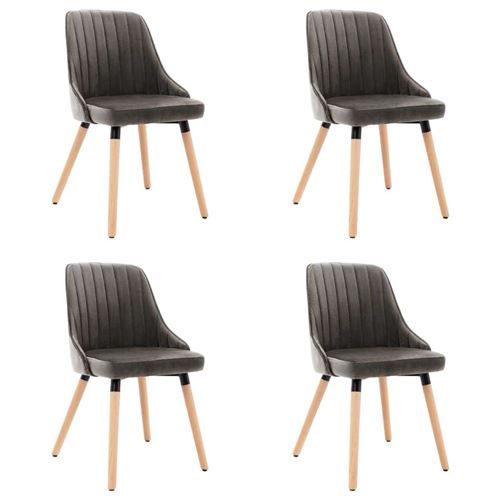 vidaXL Chaises de salle à manger 4 pcs Gris foncé Velours