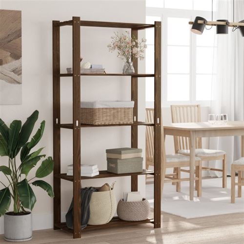 VIDAXL - Étagère de rangement - 5 niveaux - Bois de pin - Marron - 80x38x170 cm - Image 2
