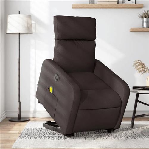 Non Communiqué Marron Vidaxl Fauteuil De Relaxation, Massage, Inclinable Électrique Réglable Tissu Foncé