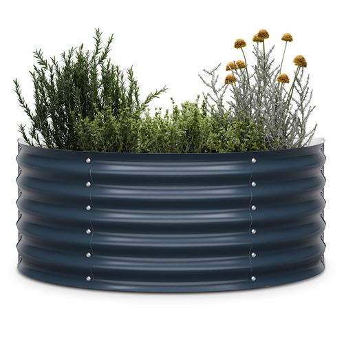 Potager Surélevé Blumfeldt High Grow Half Circle de 105 x 60 x 43 cm en tôle d'acier ondulée Noir