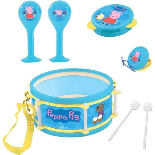 Non Communiqué Bleu Lexibook - Set Musical Peppa Pig - 7 Instruments - Rangement Dans Le Tambour