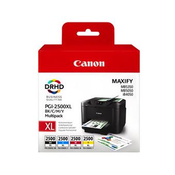 Canon PGI-2500XL C/M/Y/BK - Pack de 4 - noir, jaune, cyan, magenta - original - réservoir d'encre - pour MAXIFY iB4050, iB4150, MB5050, MB5150, MB5155, MB5350, MB5450, MB5455