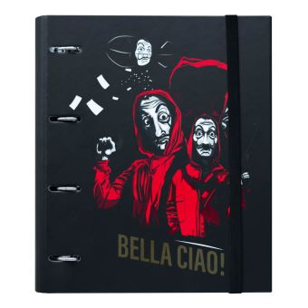 Classeur premium à 4 anneaux avec élastique La Casa de Papel Bella Ciao!