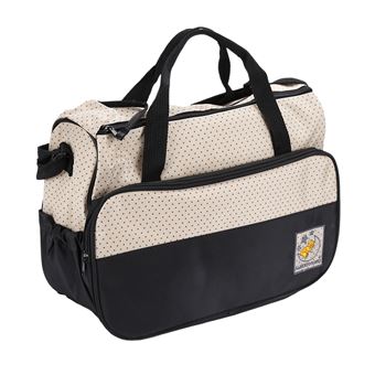 18 Sur 5pcs Sac A Main Langer Bebe Maman Noir Pour Promenade Voyage Sacs A Langer Achat Prix Fnac