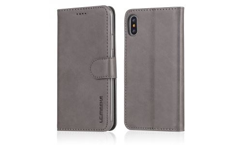 Etui portefeuille pour iPhone-X coloris gris gamme LC.IMEEKE
