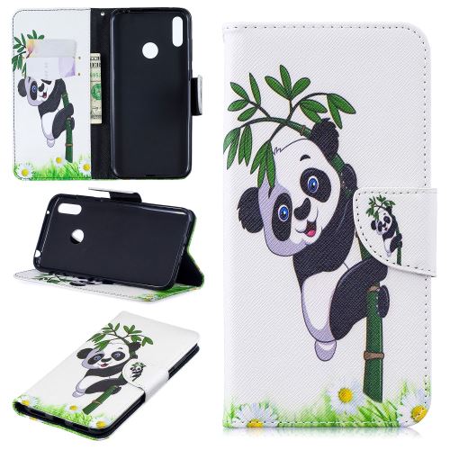 Etui en PU impression de motifs motif panda pour votre Huawei Y7 (2019)