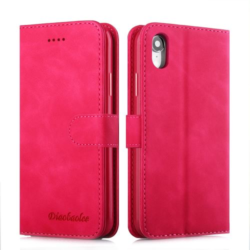 Etui en PU avec support rose pour votre Apple iPhone XR 6.1 pouces