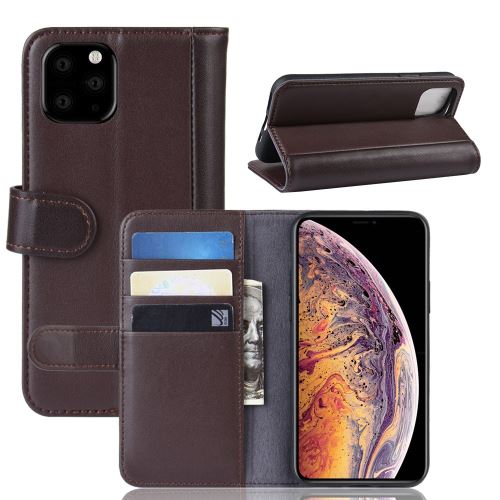 Etui en cuir véritable marron pour votre Apple iPhone 6.5 pouces (2019)
