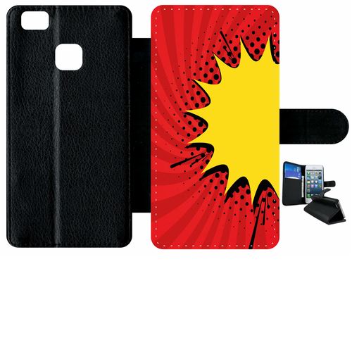 Etui À Rabat Huawei P9 Lite Fond Comics Rouge