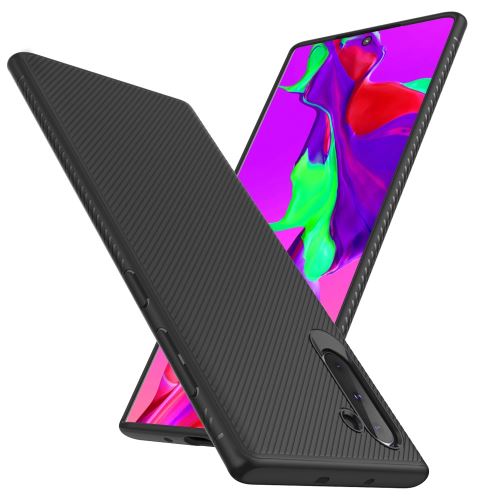 Coque en TPU sergé noir pour votre Samsung Galaxy Note 10