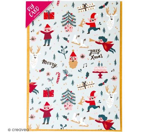 Kit carte à personnaliser - Rico Design Noël - Noël Classique - 12,5 x 17,5 cm