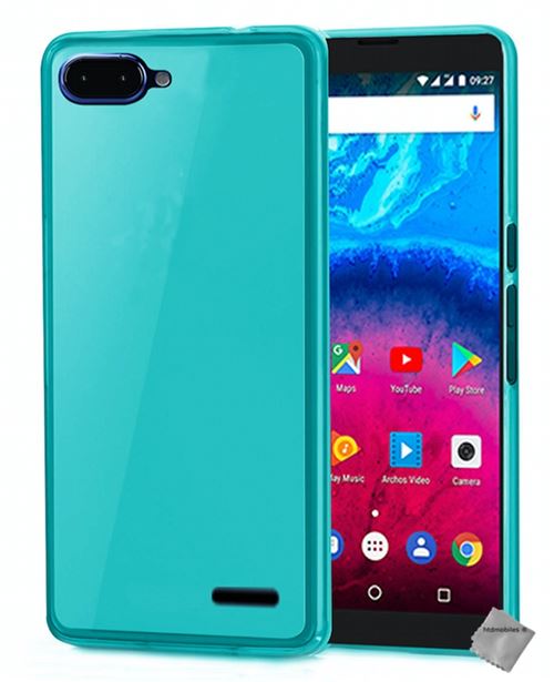 Housse etui coque pochette silicone gel fine pour Archos Core 55S avec film ecran - BLEU