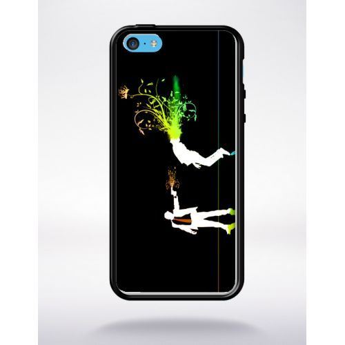 Coque abstrait head shot compatible apple iphone 5c bord noir silicone